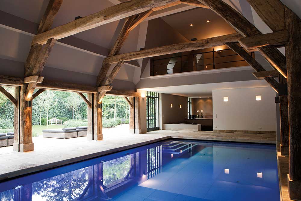 villa inside pool
